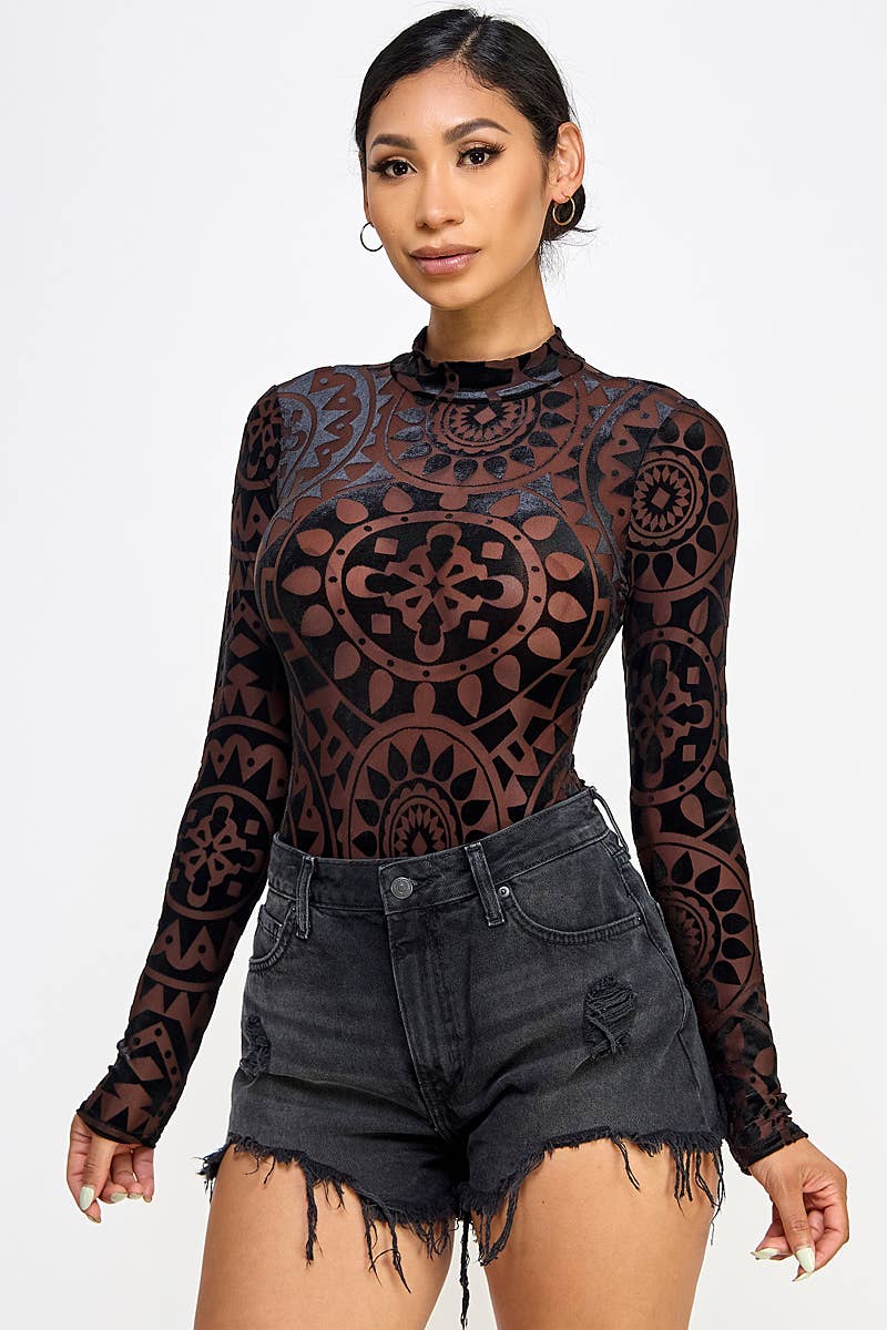 Burnout Velvet Bodysuit