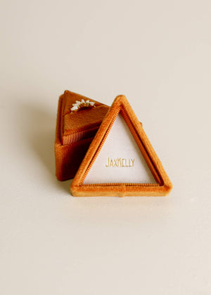 Velvet Jewelry Box - Triangle - Burnt Orange