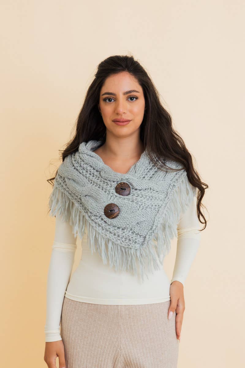 Heathered Cowl With Coco Buttons