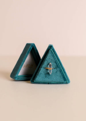 Velvet Jewelry Box - Triangle - Teal