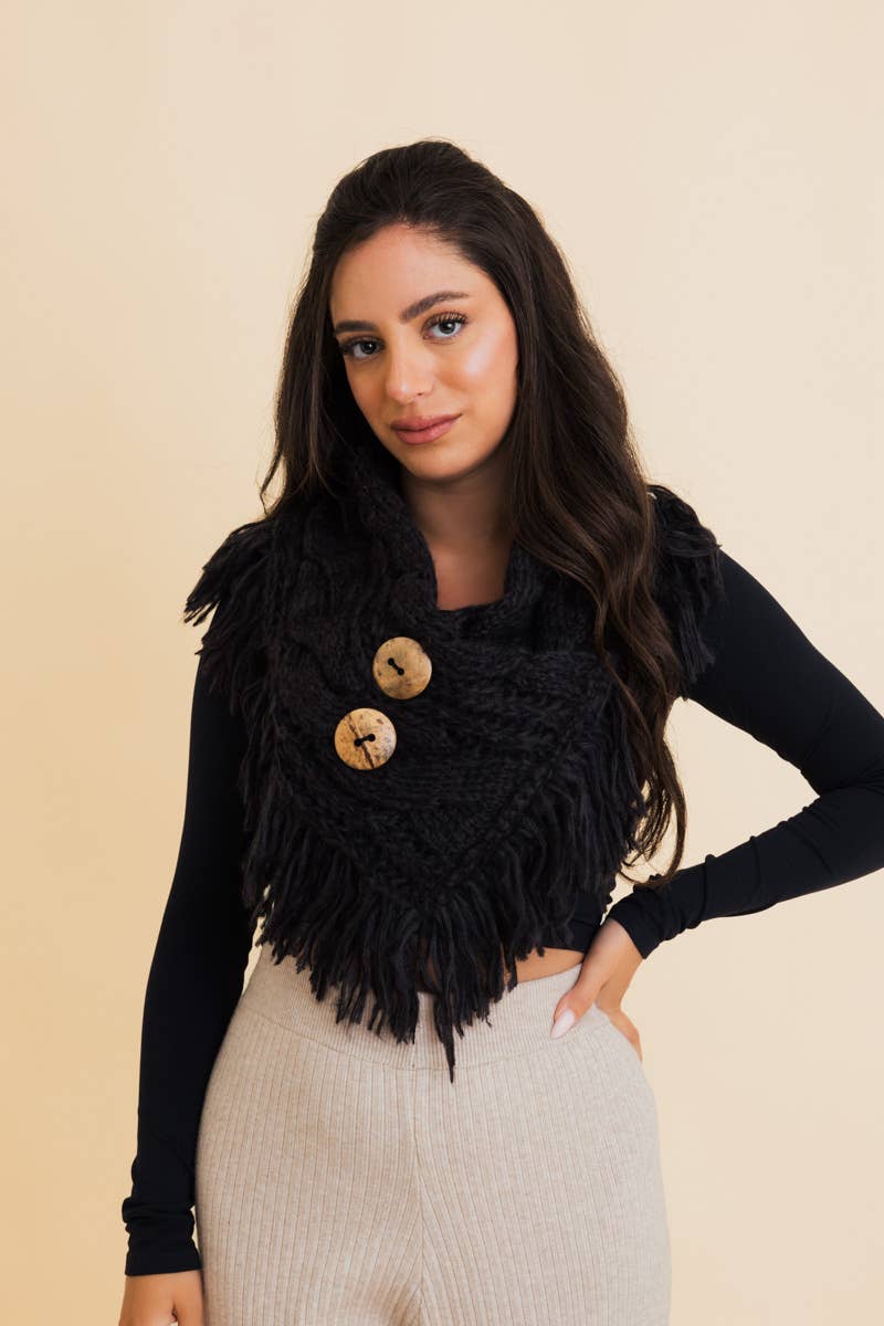 Heathered Cowl With Coco Buttons