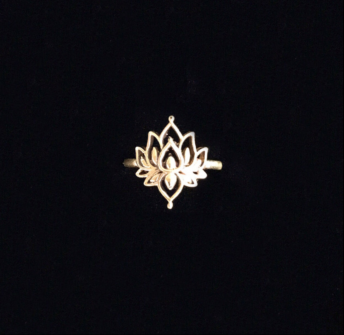 Blooming Lotus Brass Ring