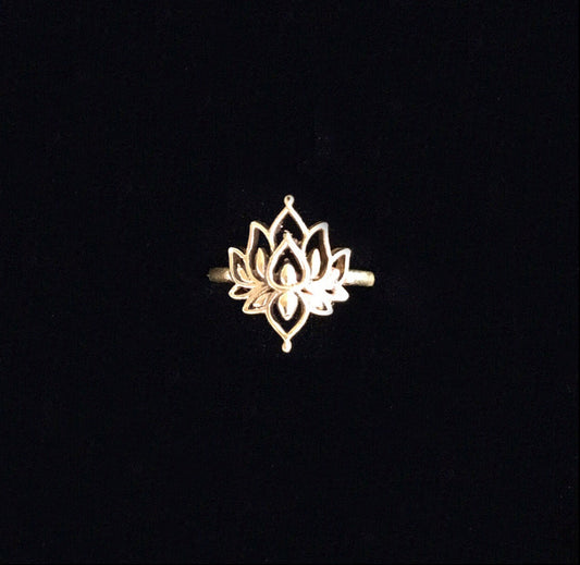 Blooming Lotus Brass Ring