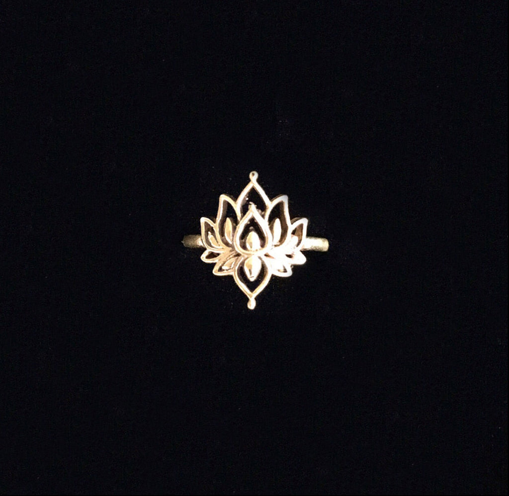 Blooming Lotus Brass Ring