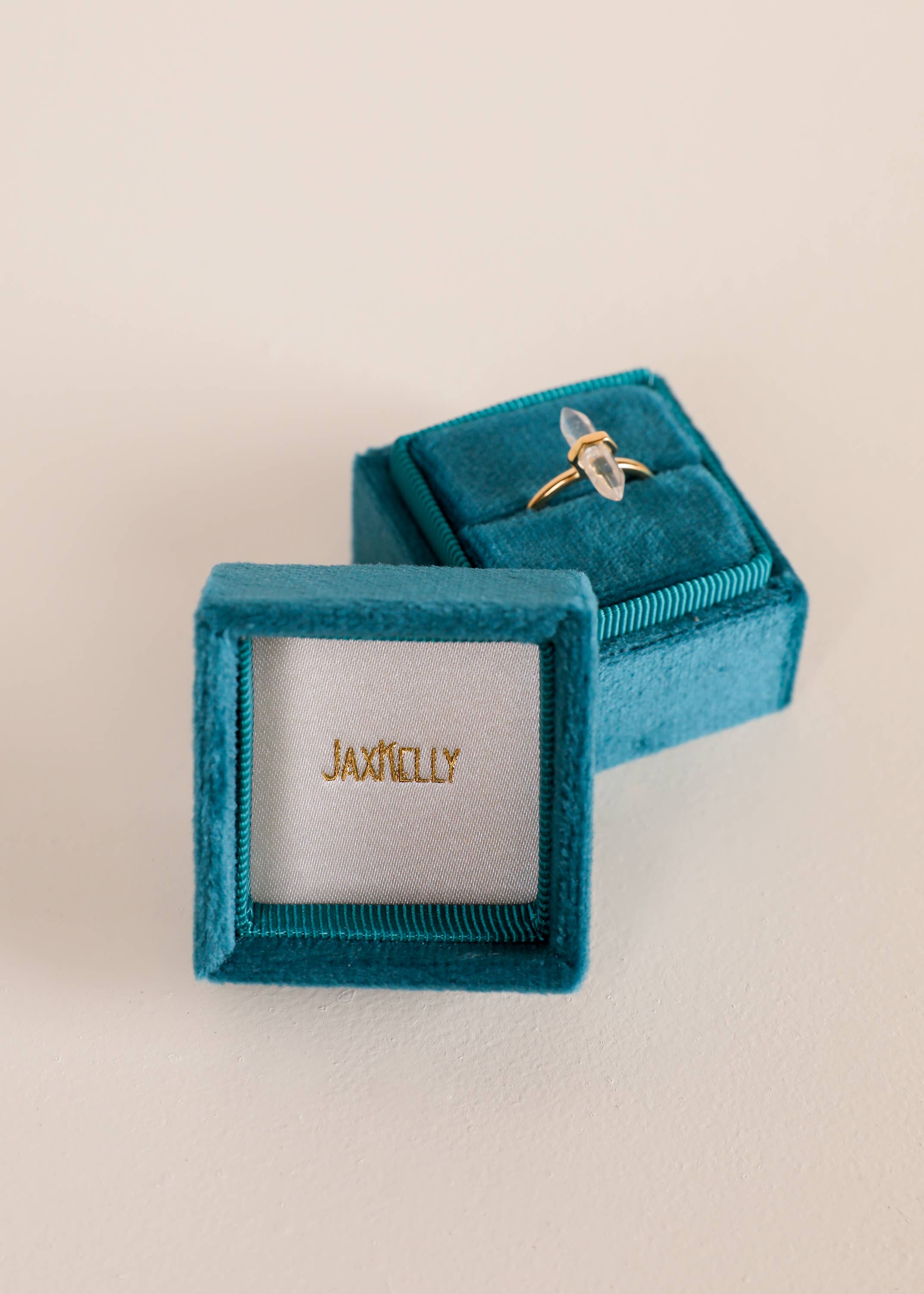 Velvet Jewelry Box - Square - Teal