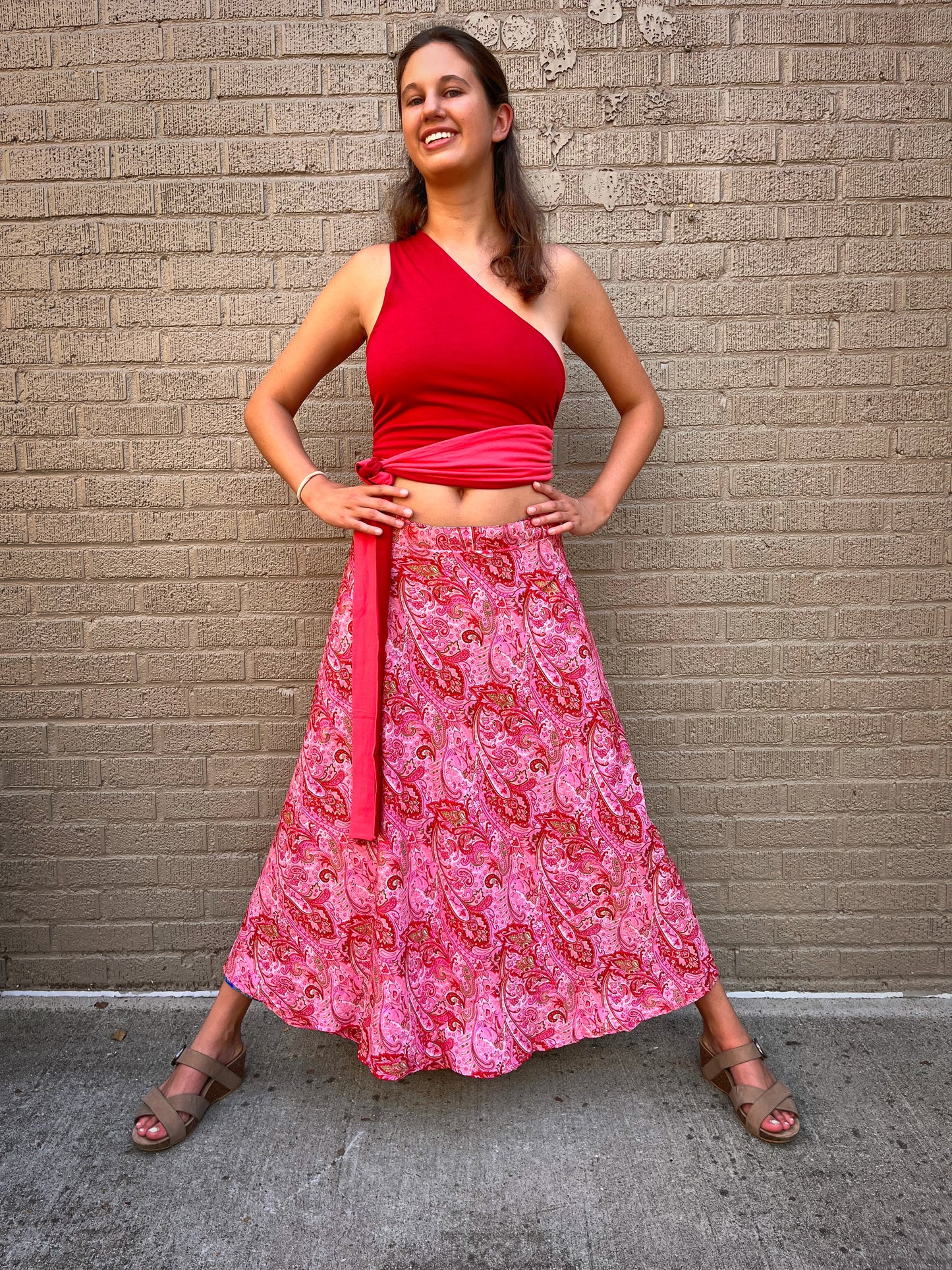 Reversible MAXI Wrap Skirt, ankle length