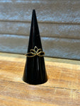 Flowing Lotus Brass Ring