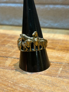 Wolf Pack Brass Ring