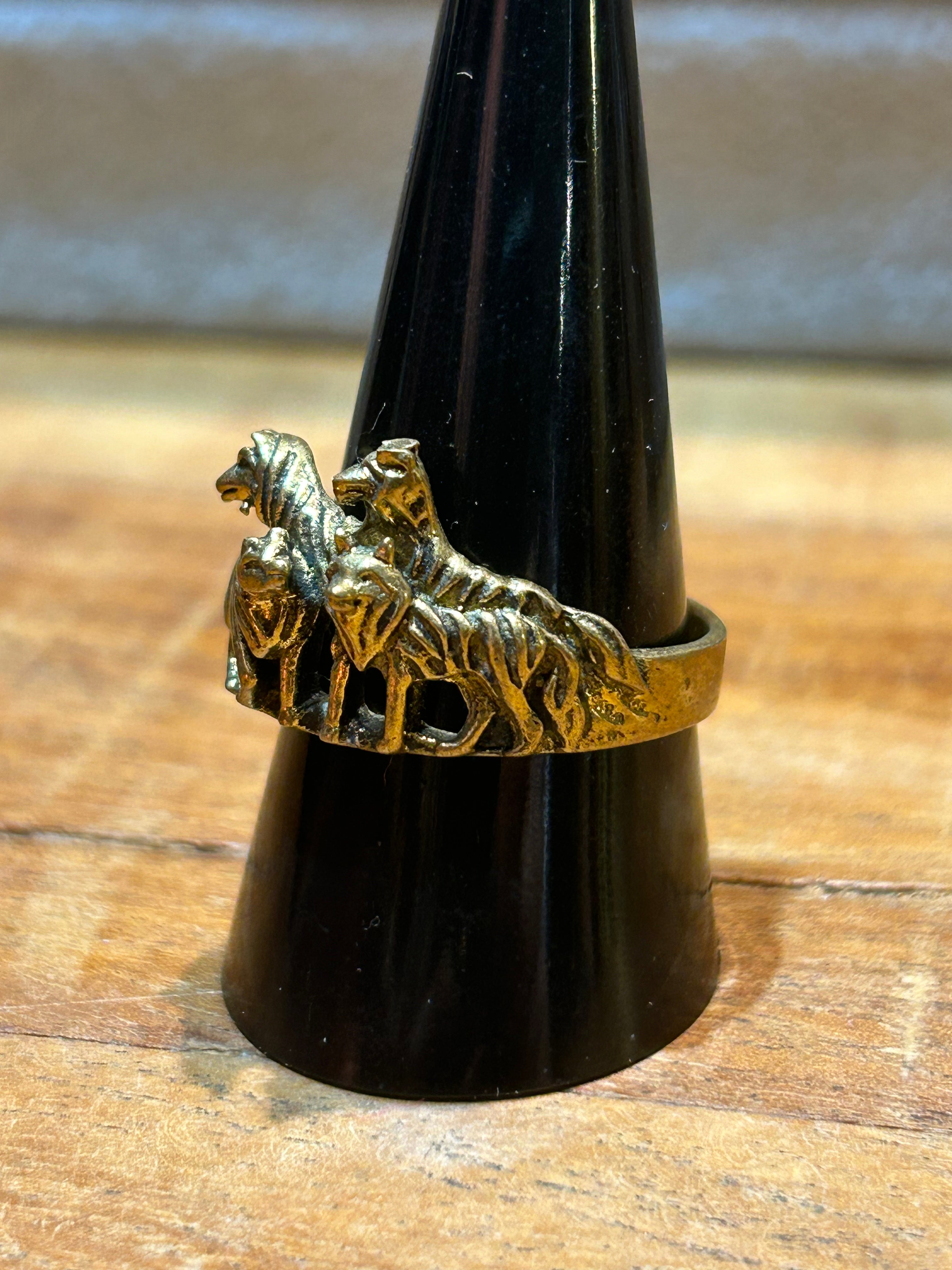 Wolf Pack Brass Ring