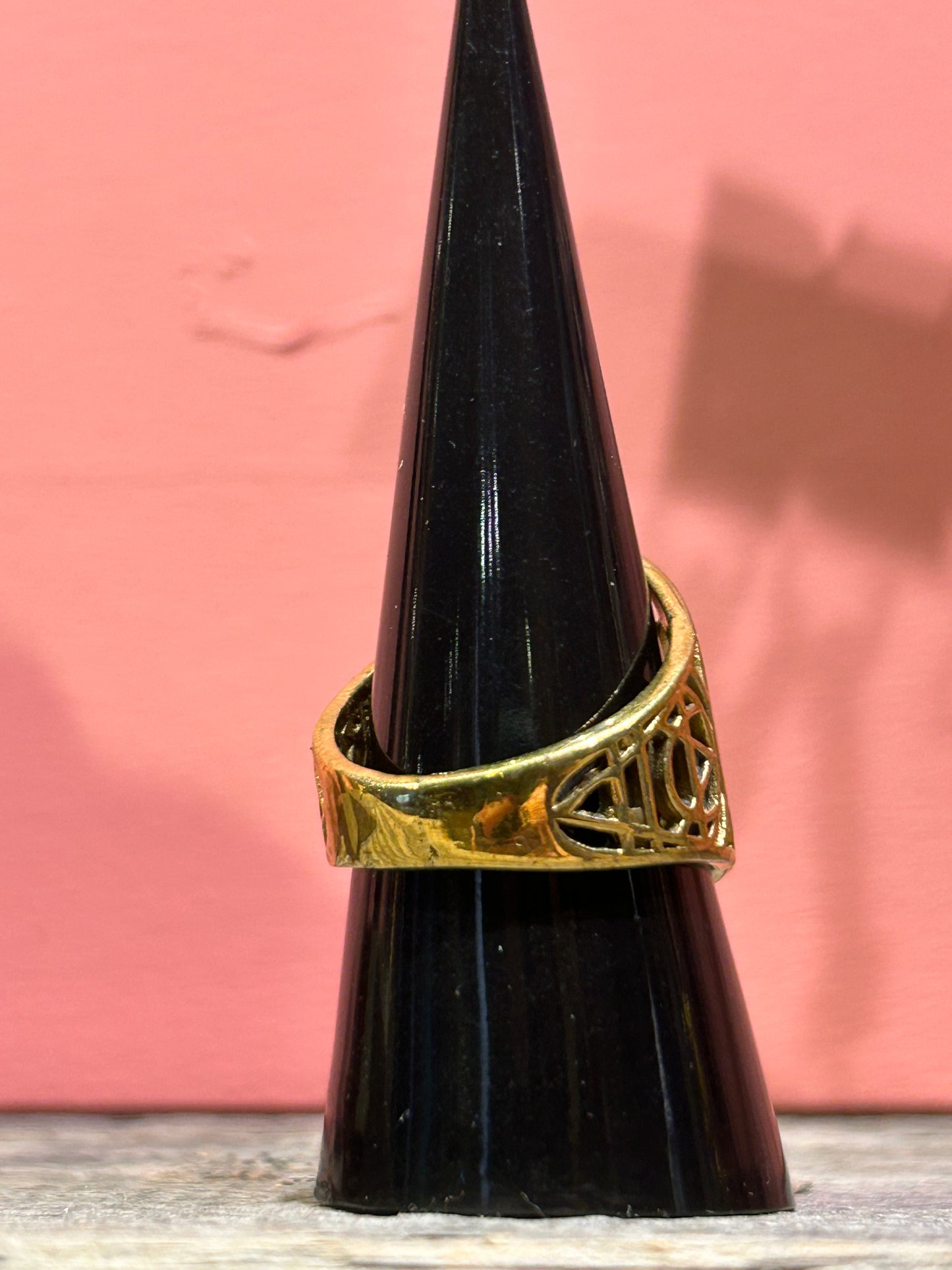 Full Circle Lotus Brass Ring