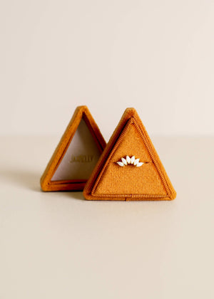 Velvet Jewelry Box - Triangle - Burnt Orange