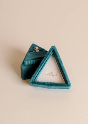 Velvet Jewelry Box - Triangle - Teal