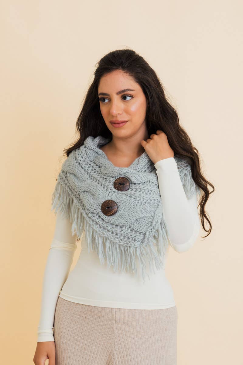 Heathered Cowl With Coco Buttons